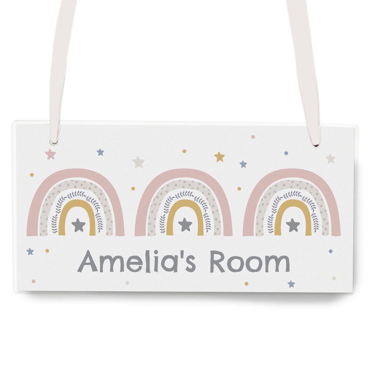 Personalised rainbow wooden sign