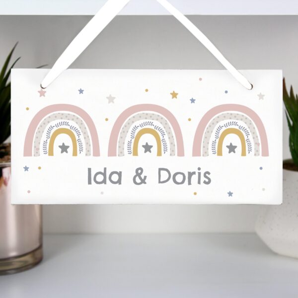 Personalised Rainbow Wooden Sign: 2 - Signs & Plaques By Gift Moments