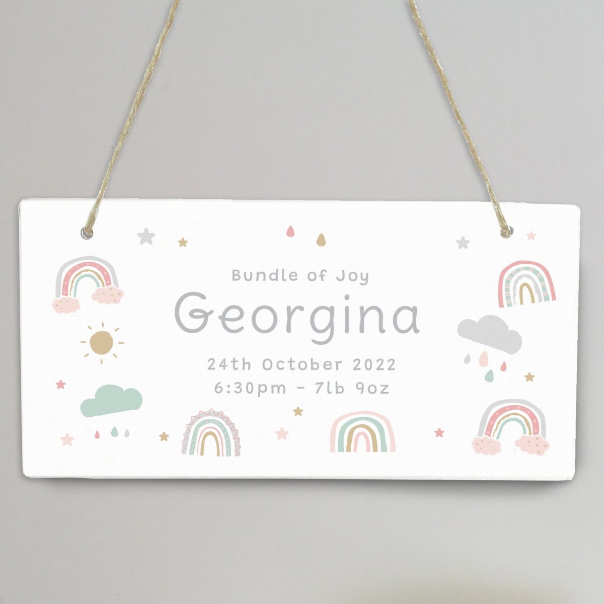 Personalised Rainbow Wooden Sign: 5 - Signs & Plaques By Gift Moments