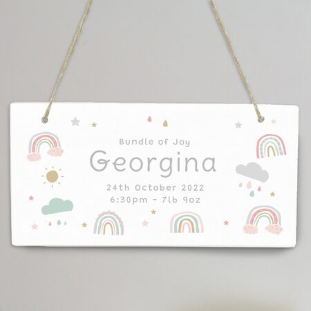 Personalised Rainbow Wooden Sign: 5 - Signs & Plaques By Gift Moments