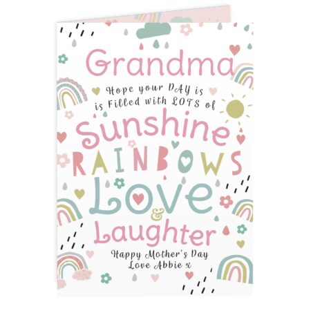 Personalised Rainbows & Sunshine Card: 4 - Greeting Cards By Gift Moments