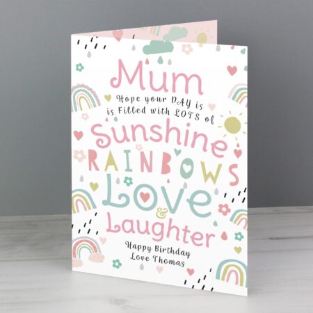 Personalised Rainbows & Sunshine Card: 2 - Greeting Cards By Gift Moments