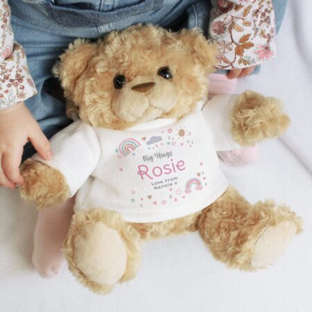 Personalised rainbows sunshine teddy bear