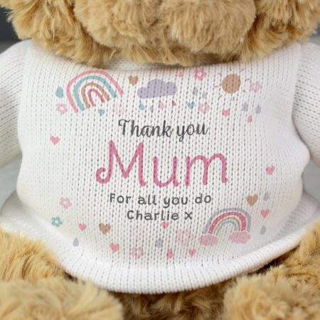 Personalised rainbows sunshine teddy bear