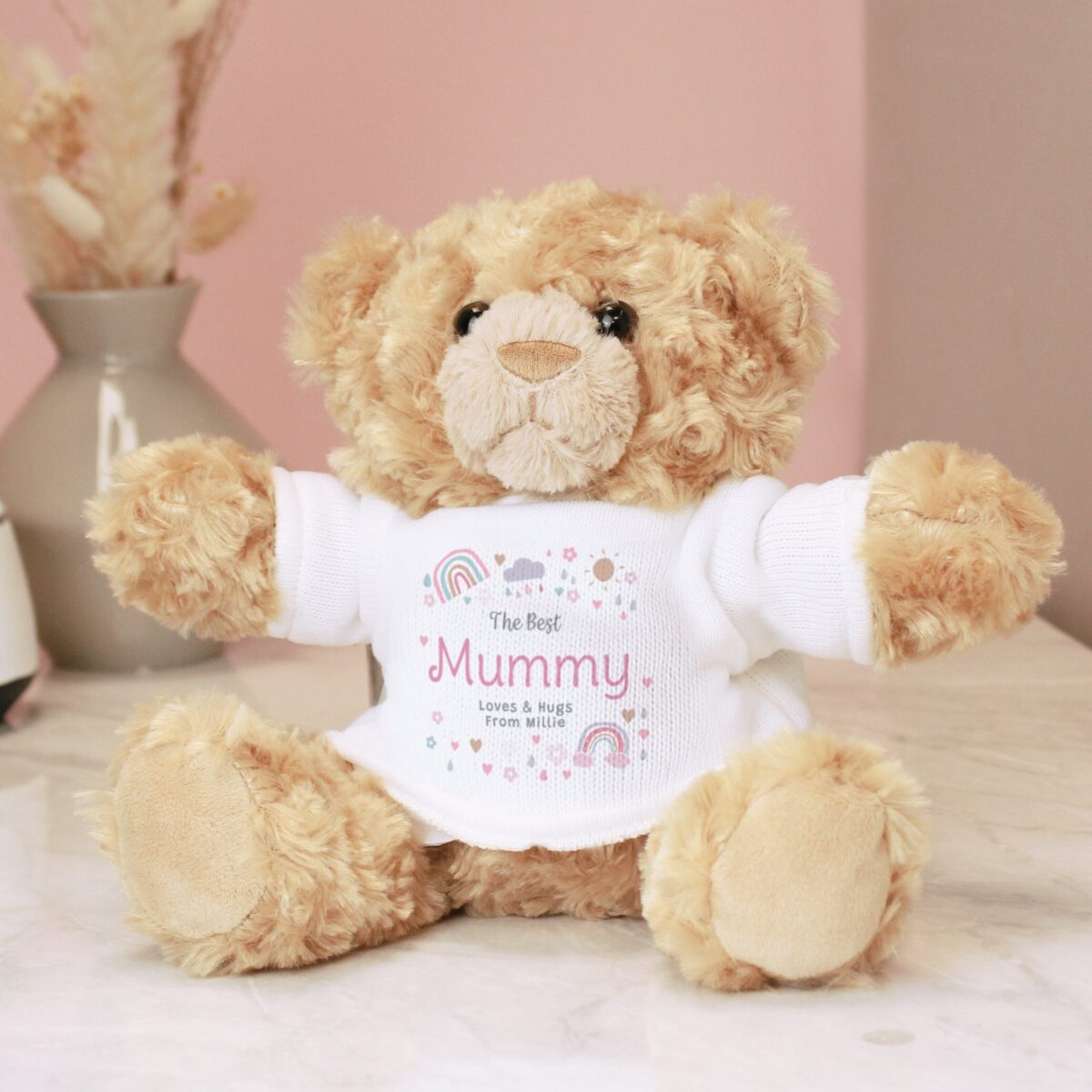 Personalised rainbows sunshine teddy bear