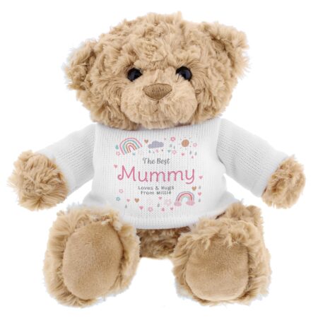 Personalised rainbows sunshine teddy bear