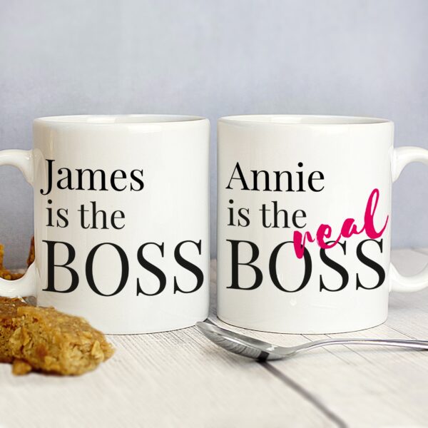 Personalised The Real Boss Mug Set: 1 - Mugs By Gift Moments