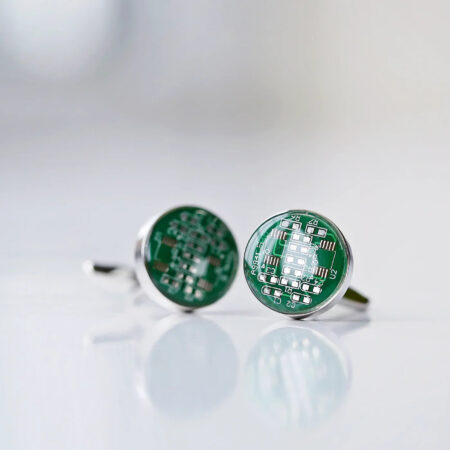 Personalised Real Circuit board Cufflinks: 2 - Cufflinks & Tie Slides By Gift Moments