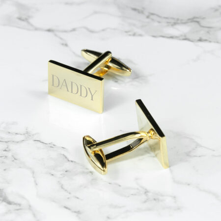 Personalised Rectangle Gold Plated Cufflinks: 2 - Cufflinks & Tie Slides By Gift Moments