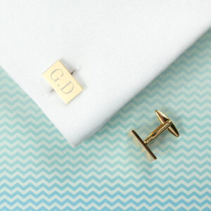 Personalised Rectangle Gold Plated Cufflinks: 6 - Cufflinks & Tie Slides By Gift Moments