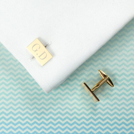 Personalised Rectangle Gold Plated Cufflinks: 6 - Cufflinks & Tie Slides By Gift Moments