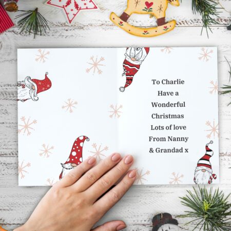 Personalised Red Gonks Christmas Card: 3 - Greeting Cards By Gift Moments