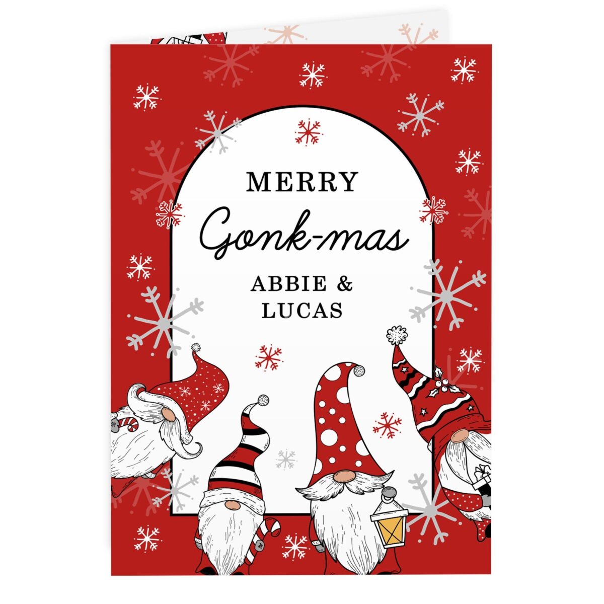 Personalised Red Gonks Christmas Card: 5 - Greeting Cards By Gift Moments