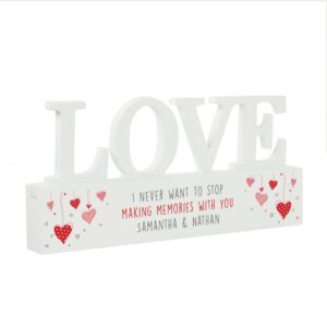 Personalised Red Hearts Wooden Love Ornament: 5 - Ornaments By Gift Moments
