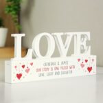 Personalised Red Hearts Wooden Love Ornament: 1 - Ornaments By Gift Moments