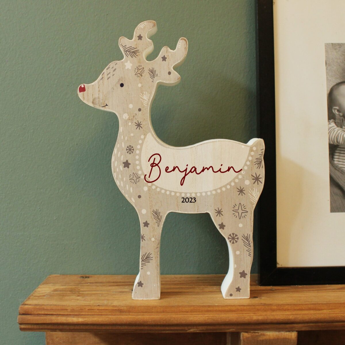 Personalised Red Nosed Reindeer Ornament: 2 - Christmas Decorations By Gift Moments
