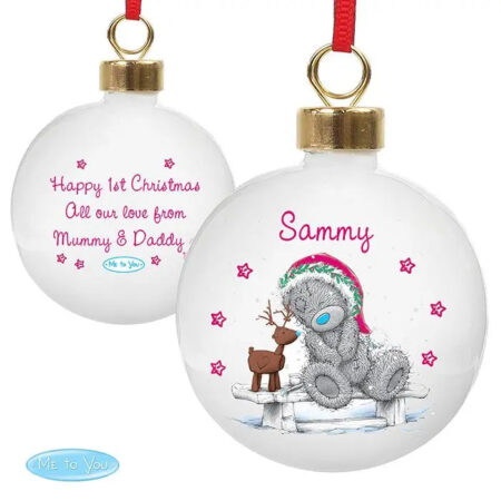Personalised reindeer bauble