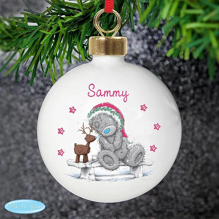 Personalised reindeer bauble