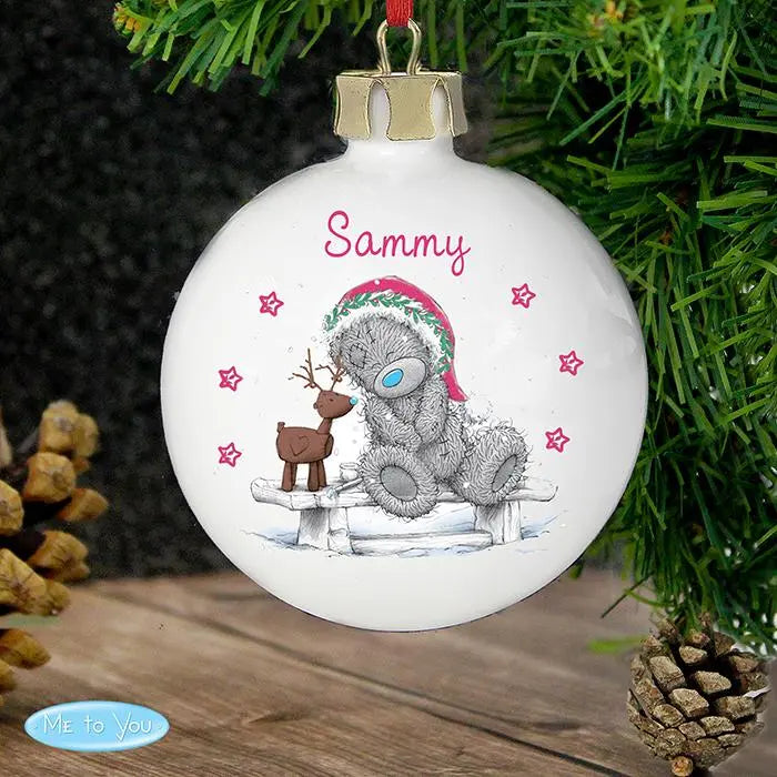 Personalised reindeer bauble