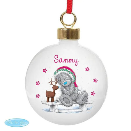 Personalised reindeer bauble