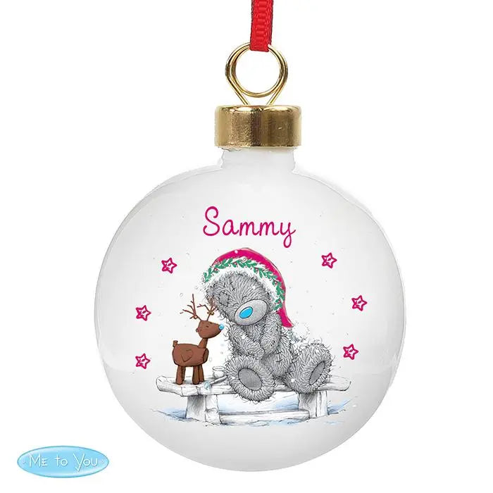 Personalised reindeer bauble