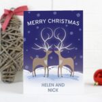 Personalised Reindeer Couple Card: 1 - Greeting Cards By Gift Moments