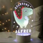 Personalised Roarsome Dinosaur LED Colour Changing Night Light: 1 - LED Lighting By Gift Moments