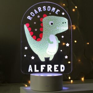 Personalised Roarsome Dinosaur LED Colour Changing Night Light: 6 - LED Lighting By Gift Moments