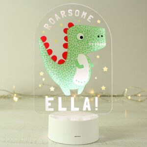 Personalised Roarsome Dinosaur LED Colour Changing Night Light: 4 - LED Lighting By Gift Moments