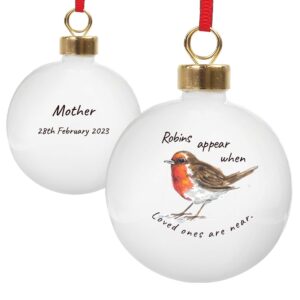 Personalised Robins Appear Bauble: 5 - Christmas Baubles By Gift Moments