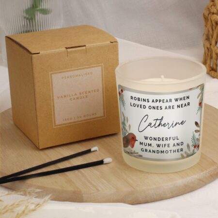 Personalised Robins Appear Memorial Scented Jar Candle: 3 - Candles By Gift Moments