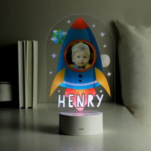 Personalised Rocket Photo Upload LED Colour Changing Night Light: 1 - LED Lighting By Gift Moments