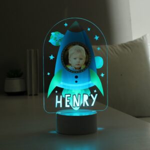 Personalised Rocket Photo Upload LED Colour Changing Night Light: 6 - LED Lighting By Gift Moments