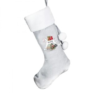Personalised Rocking Horse Luxury Silver Grey Stocking: 4 - Christmas Stockings By Gift Moments
