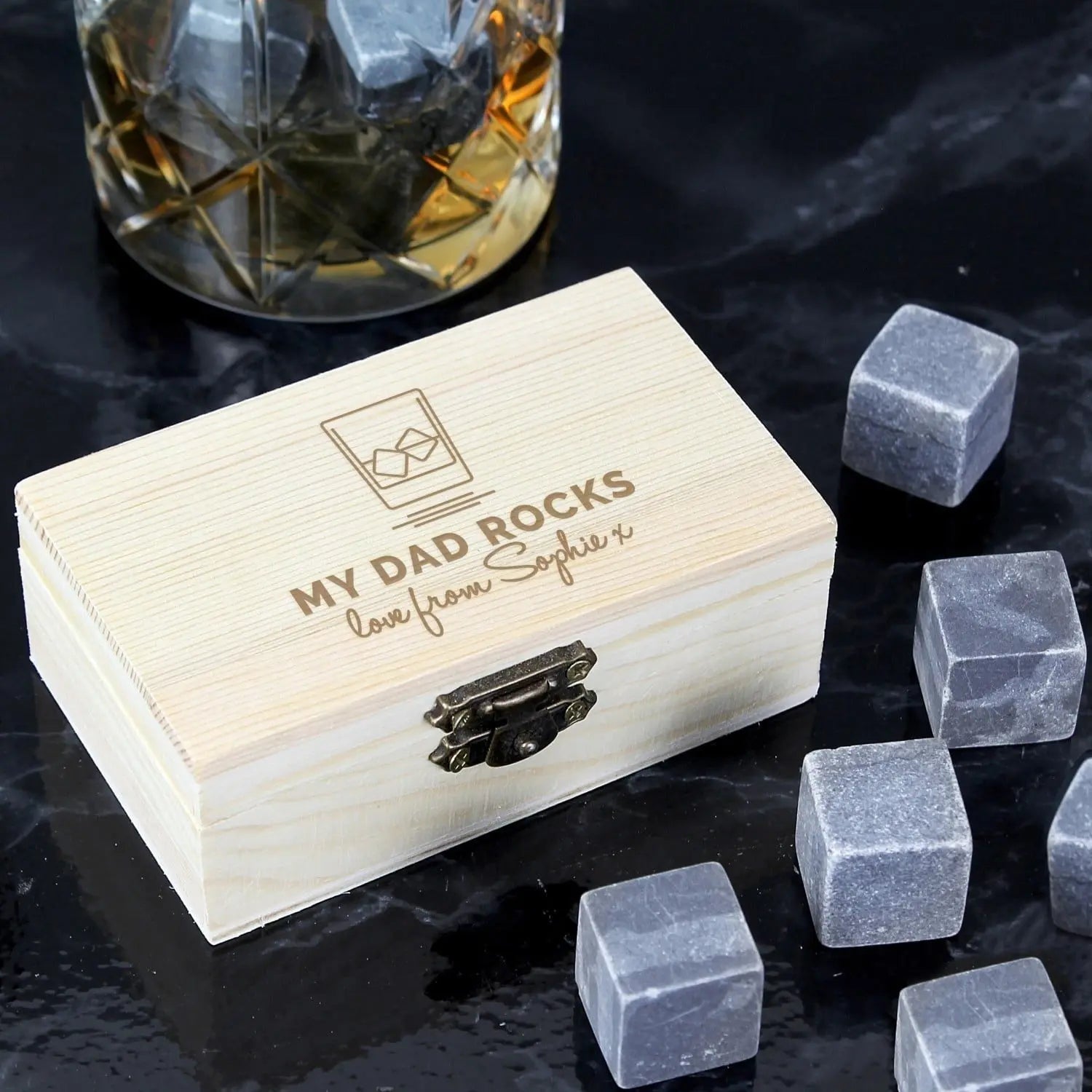Personalised On The Rocks Cooling Stones: 1 - Barware By Gift Moments