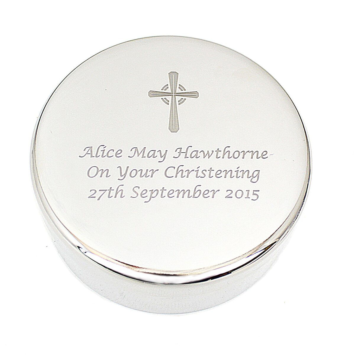 Personalised Rosary Beads and Cross Round Trinket Box: 7 - Trinket Boxes By Gift Moments