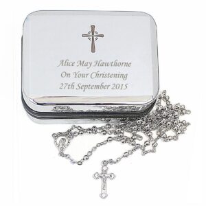 Personalised Rosary Beads and Cross Trinket Box: 7 - Trinket Boxes By Gift Moments