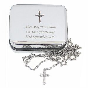 Personalised Rosary Beads and Cross Trinket Box: 4 - Trinket Boxes By Gift Moments