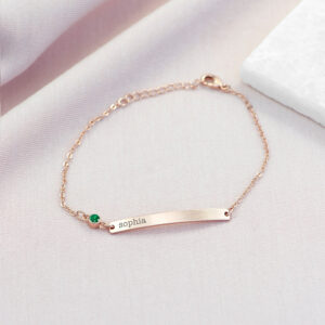 Personalised Rose Gold Birthstone Swarovski Crystal Bracelets: 18 - May - Bracelets By Gift Moments