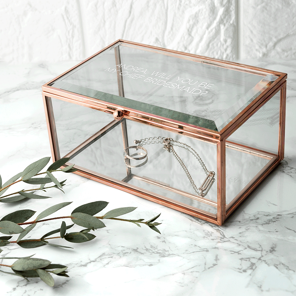 Personalised Rose Gold Glass Jewellery Boxes: 13 - Jewellery Boxes By Gift Moments