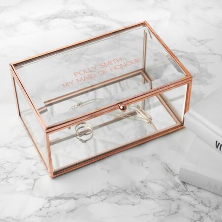 Personalised Rose Gold Glass Jewellery Boxes: 5 - Jewellery Boxes By Gift Moments