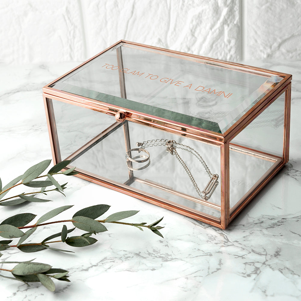 Personalised Rose Gold Glass Jewellery Boxes: 3 - Jewellery Boxes By Gift Moments