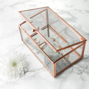 Personalised Rose Gold Glass Jewellery Boxes: 1 - Rose Gold Filled - Jewellery Boxes By Gift Moments