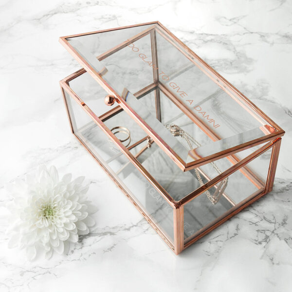 Personalised Rose Gold Glass Jewellery Boxes: 1 - Rose Gold Filled - Jewellery Boxes By Gift Moments