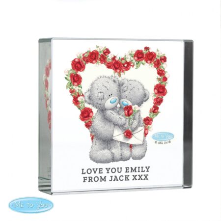 Personalised rose heart crystal token
