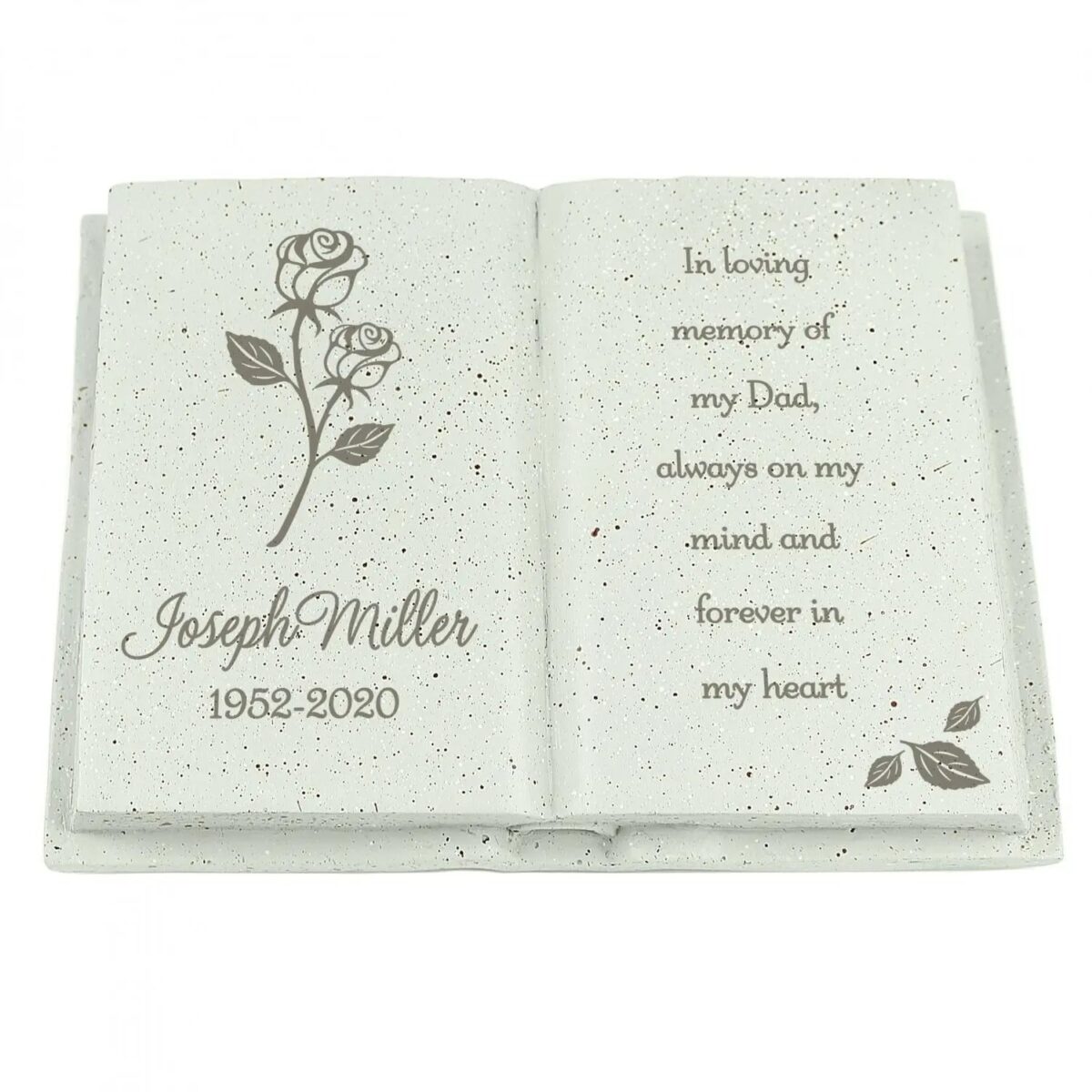 Personalised rose memorial book