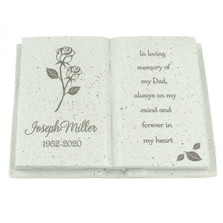 Personalised rose memorial book