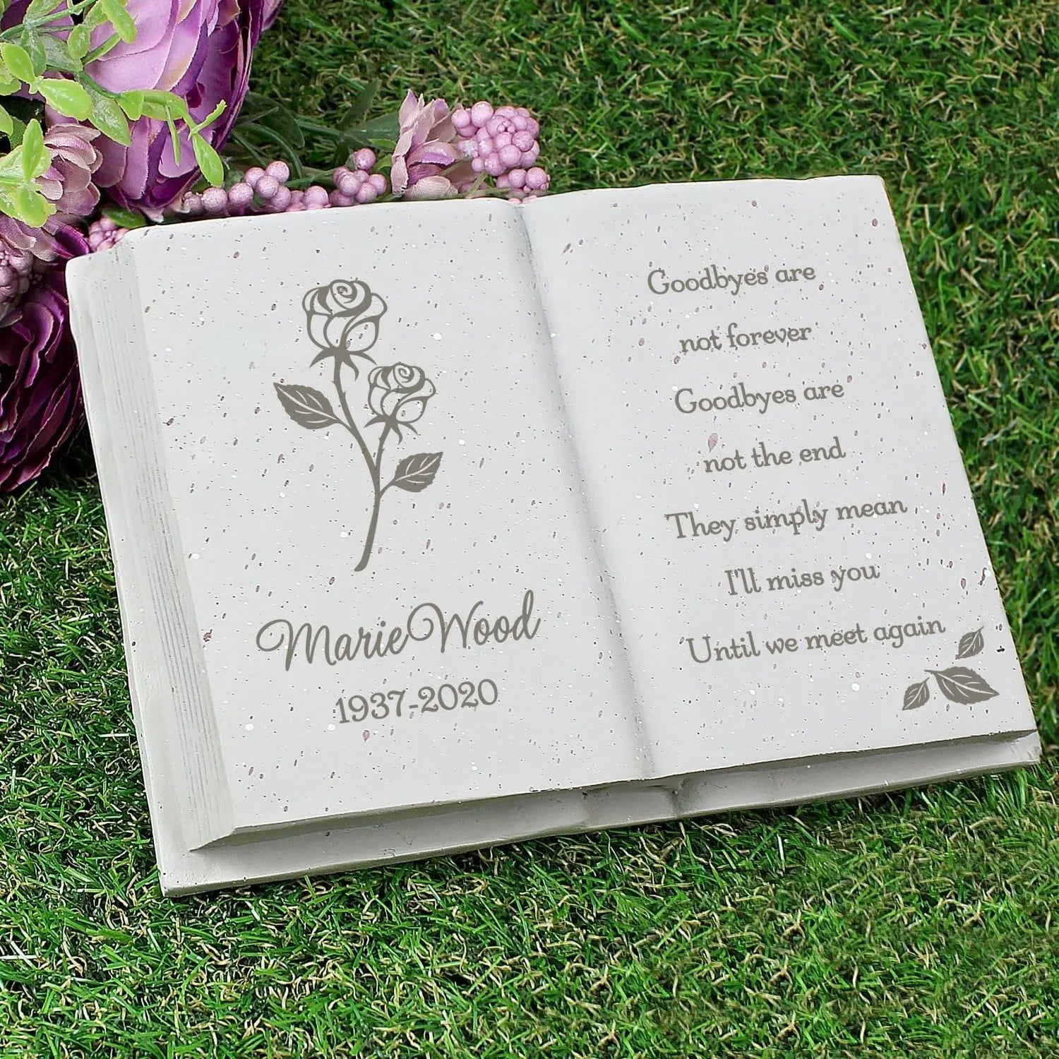 Personalised rose memorial book