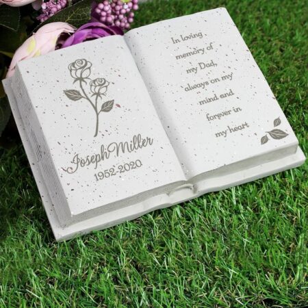 Personalised rose memorial book