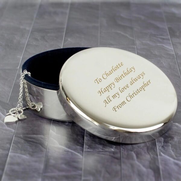 Personalised Round Trinket Box: 1 - Trinket Boxes By Gift Moments